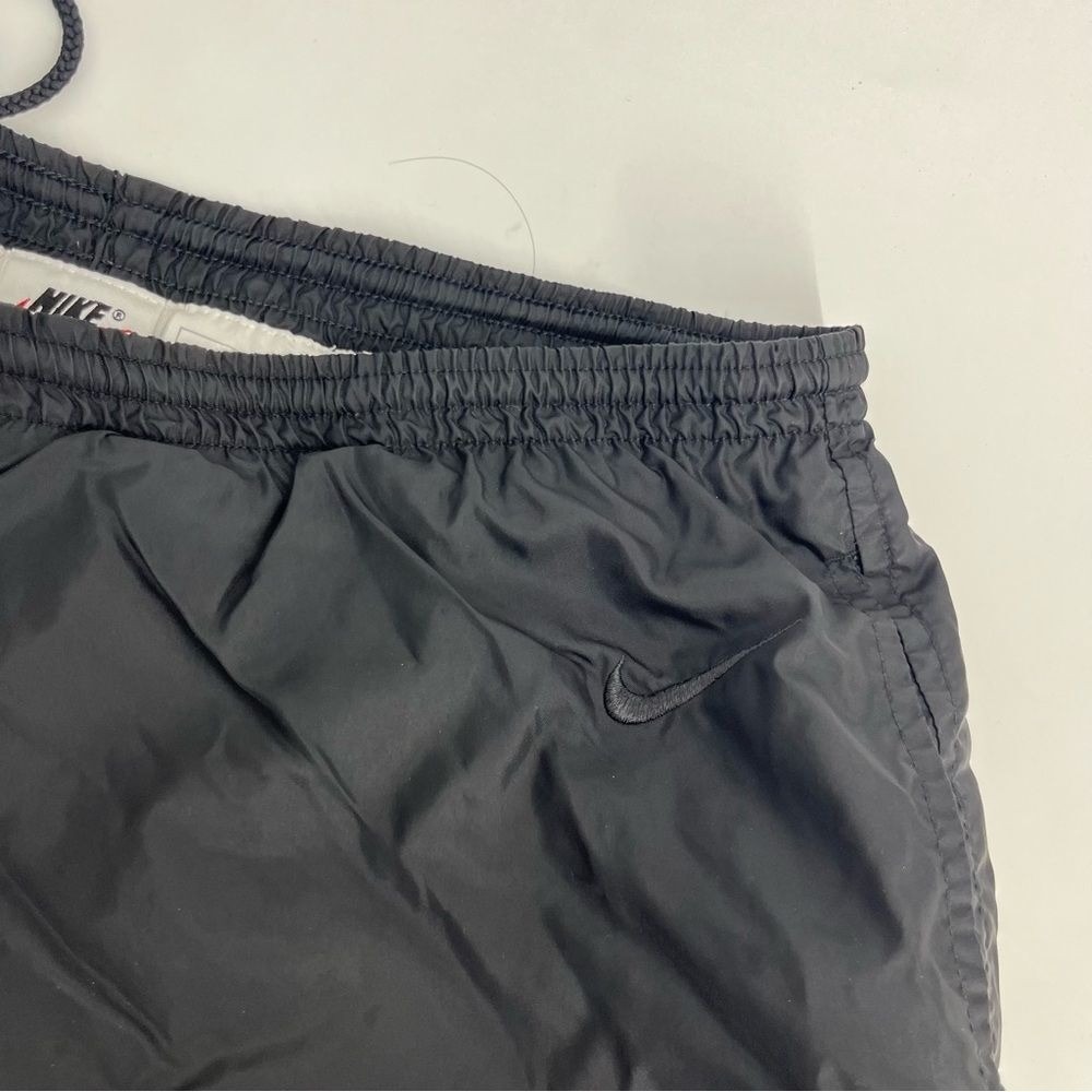 Vintage Nike Pants Womens Medium Black Sweat Track 90s Nylon Joggers Lightweight - Picture 4 of 7